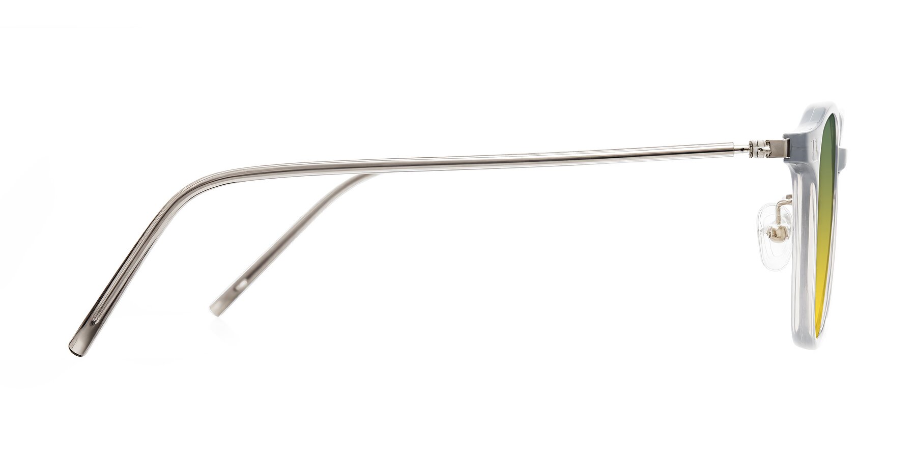 Side of Bicknell in Ice Gray with Green / Yellow Gradient Lenses