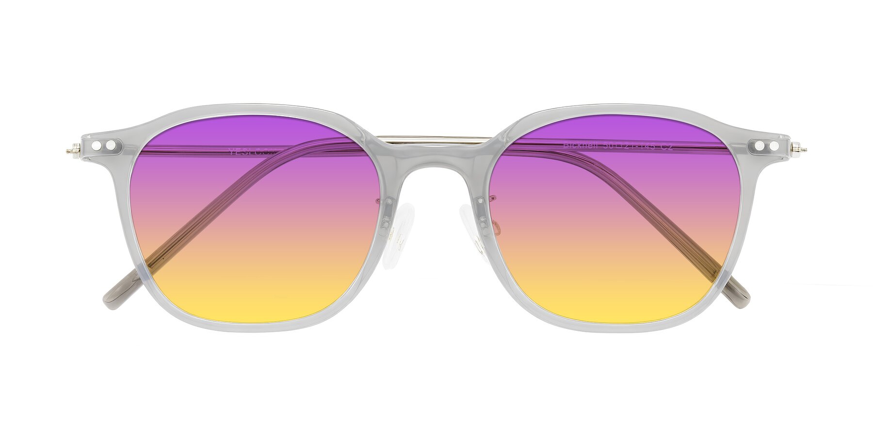 Folded Front of Bicknell in Ice Gray with Purple / Yellow Gradient Lenses