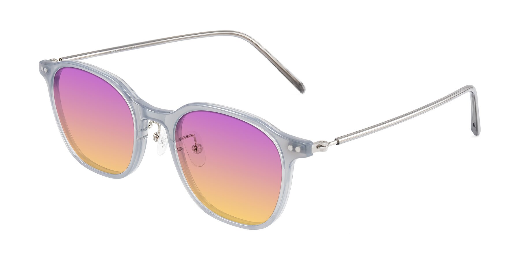 Angle of Bicknell in Ice Gray with Purple / Yellow Gradient Lenses