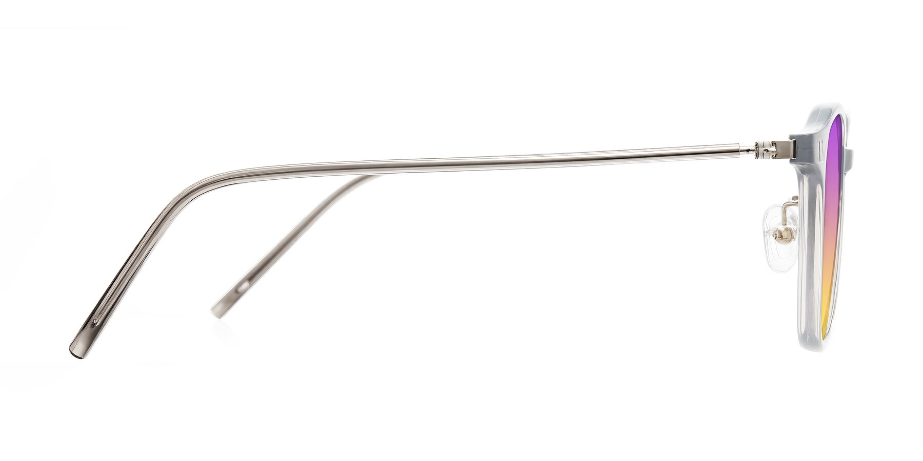 Side of Bicknell in Ice Gray with Purple / Yellow Gradient Lenses