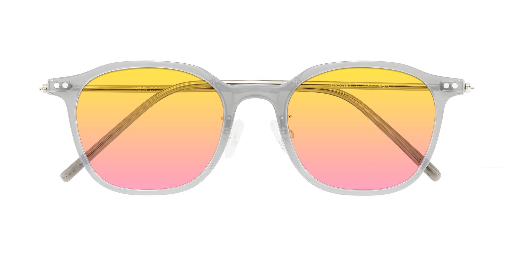 Folded Front of Bicknell in Ice Gray with Yellow / Pink Gradient Lenses