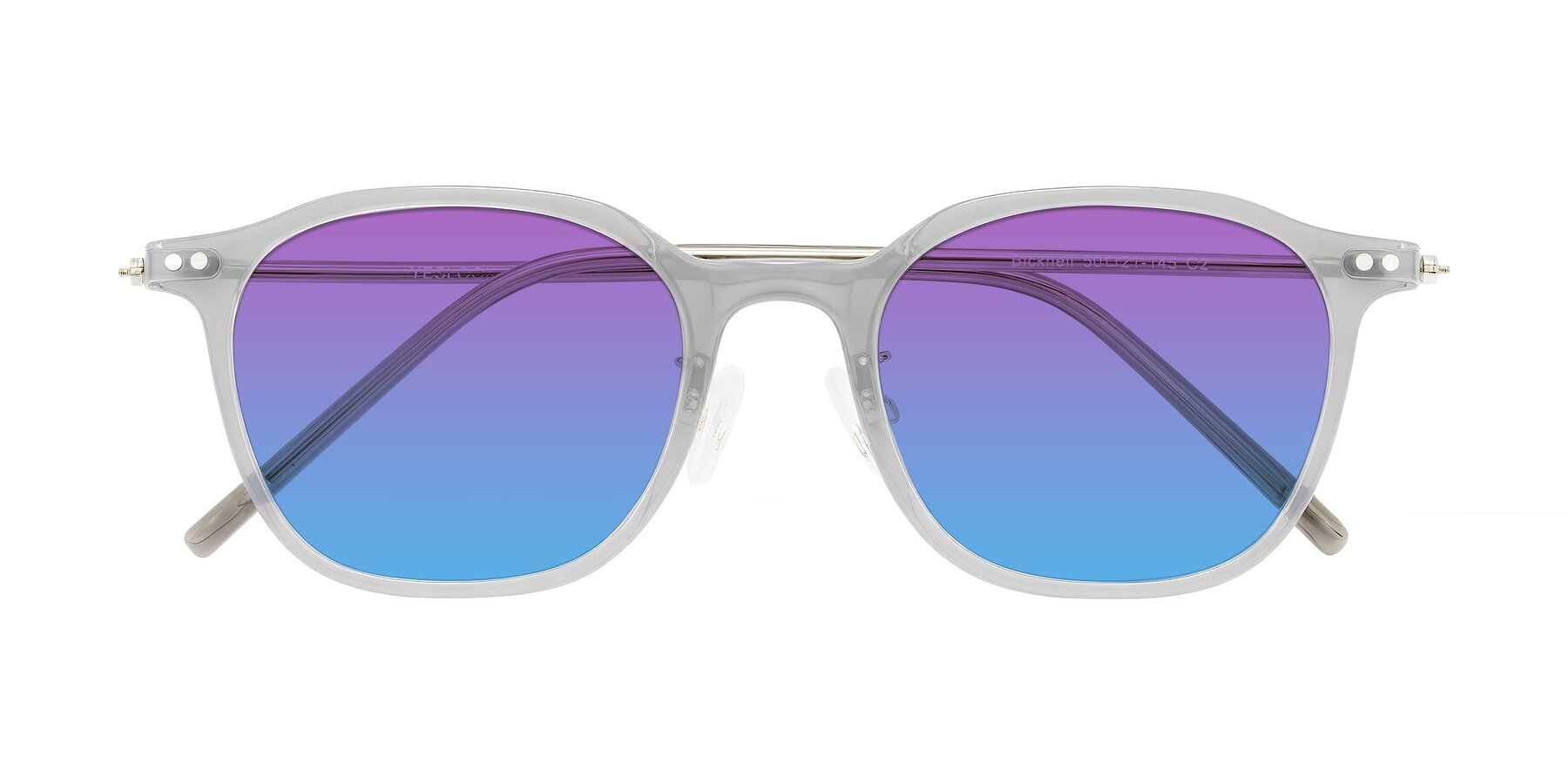 Folded Front of Bicknell in Ice Gray with Purple / Blue Gradient Lenses