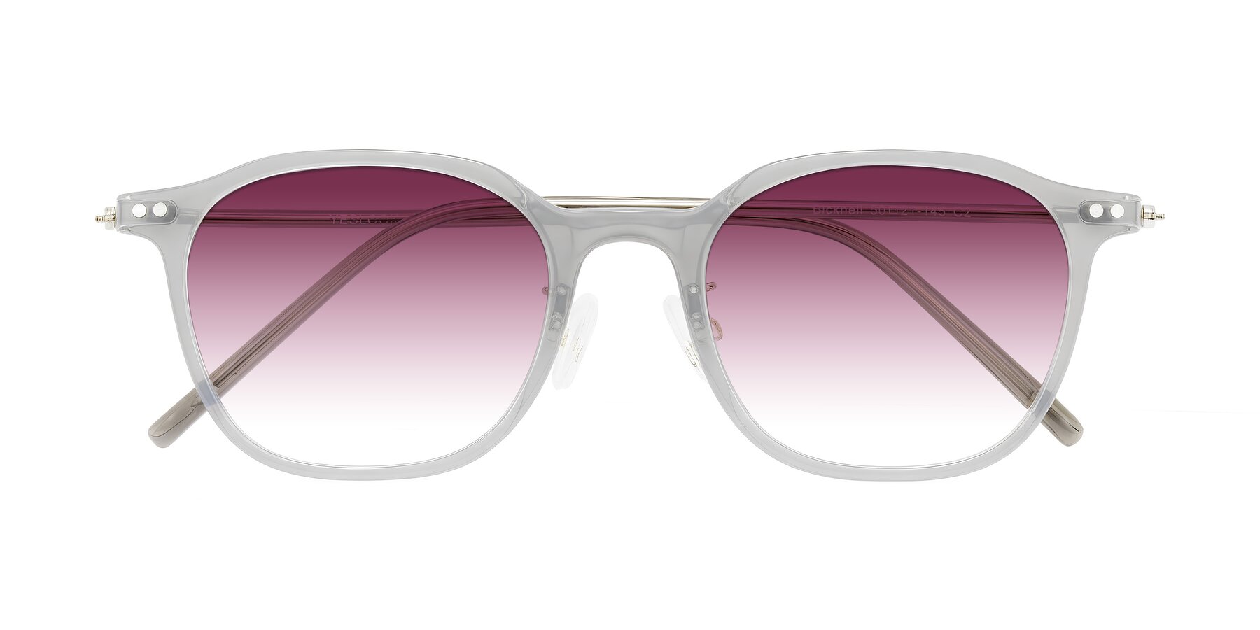 Folded Front of Bicknell in Ice Gray with Wine Gradient Lenses