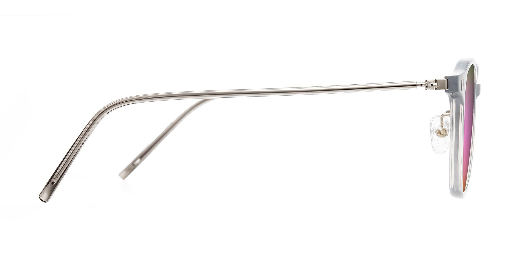 Side of Bicknell in Ice Gray with Pink Mirrored Lenses