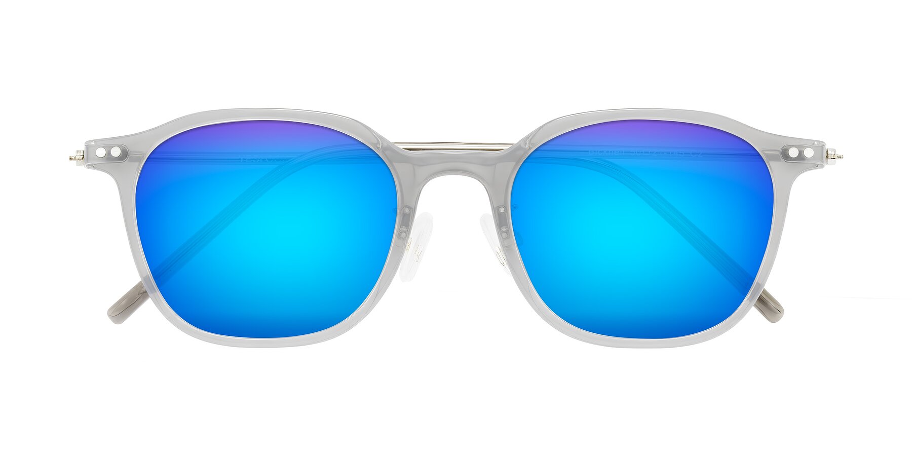 Folded Front of Bicknell in Ice Gray with Blue Mirrored Lenses