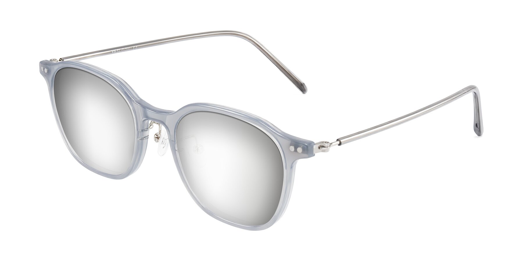 Angle of Bicknell in Ice Gray with Silver Mirrored Lenses