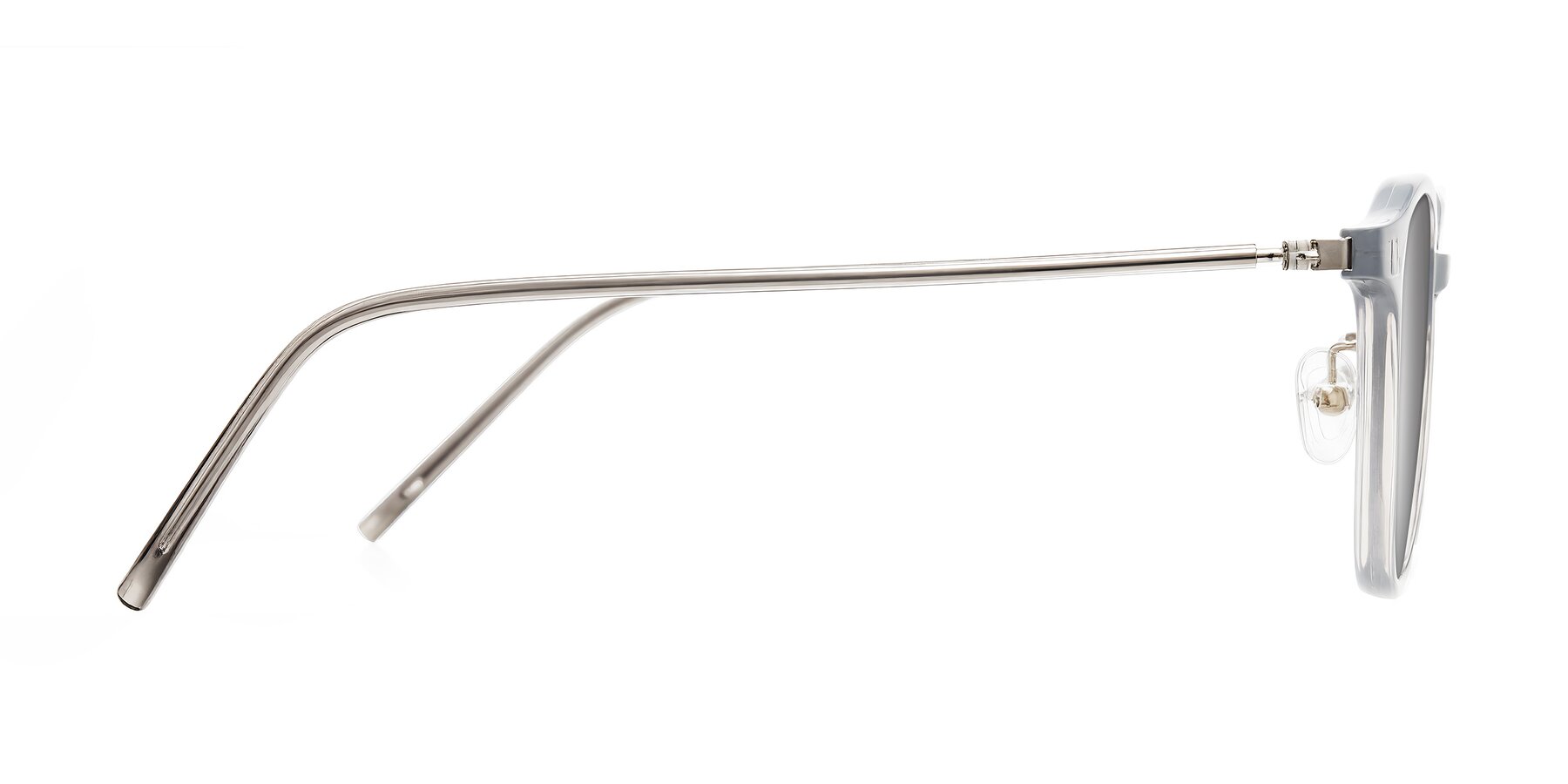 Side of Bicknell in Ice Gray with Silver Mirrored Lenses