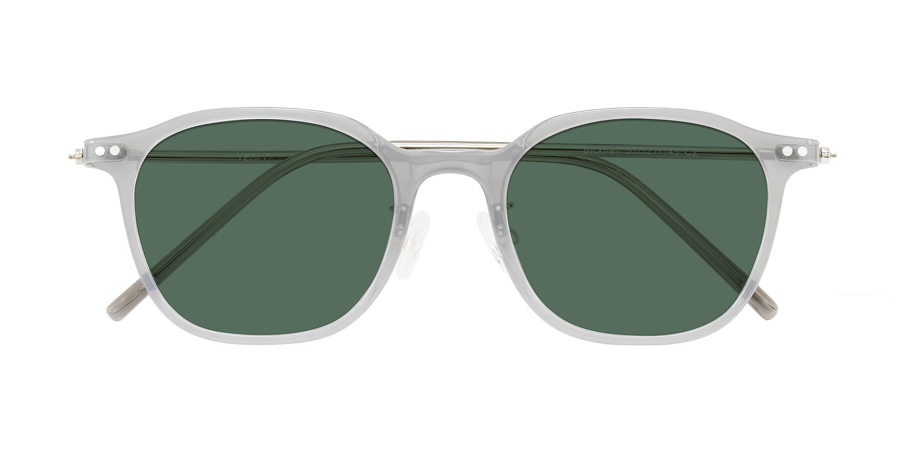 Folded Front of Bicknell in Ice Gray with Green Polarized Lenses