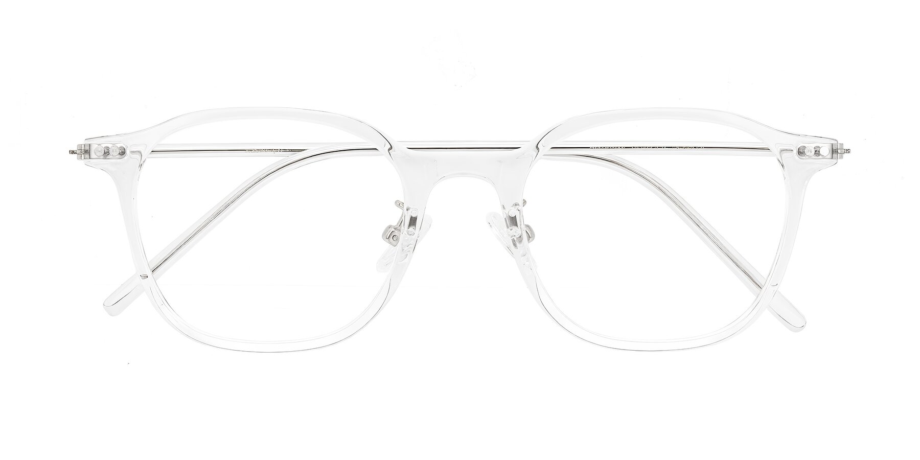 Folded Front of Bicknell in Clear with Clear Eyeglass Lenses