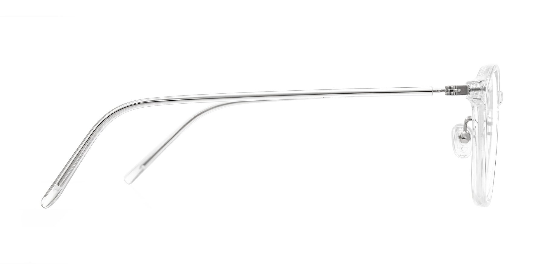 Side of Bicknell in Clear with Clear Eyeglass Lenses