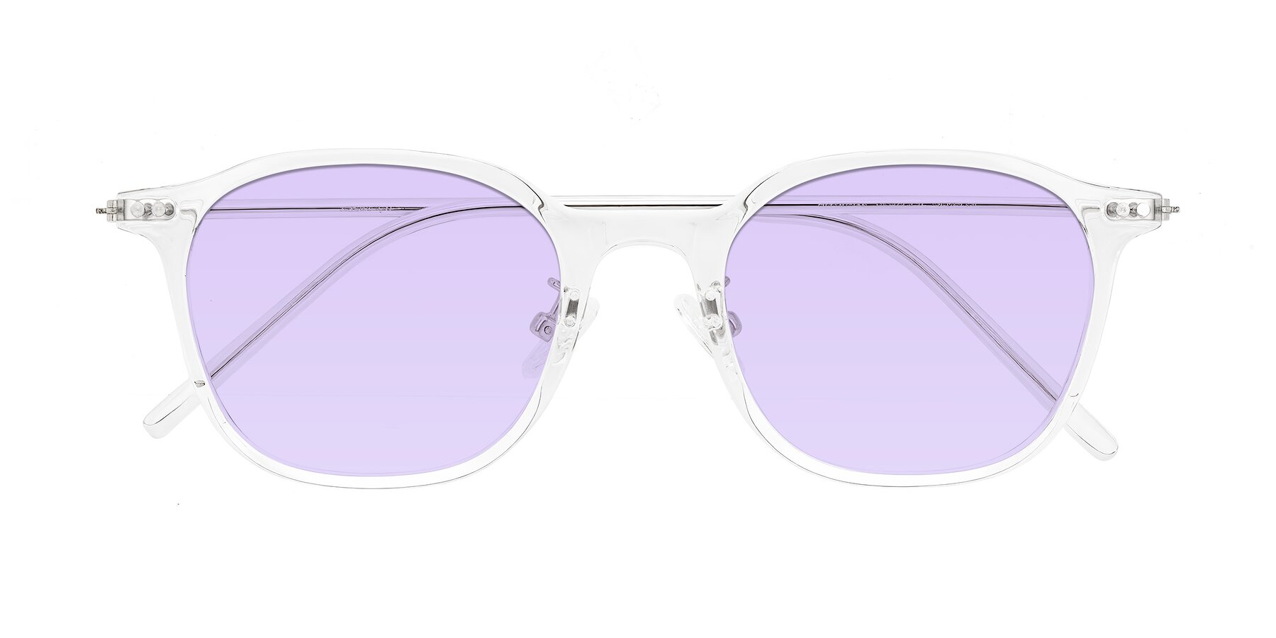 Folded Front of Bicknell in Clear with Light Purple Tinted Lenses
