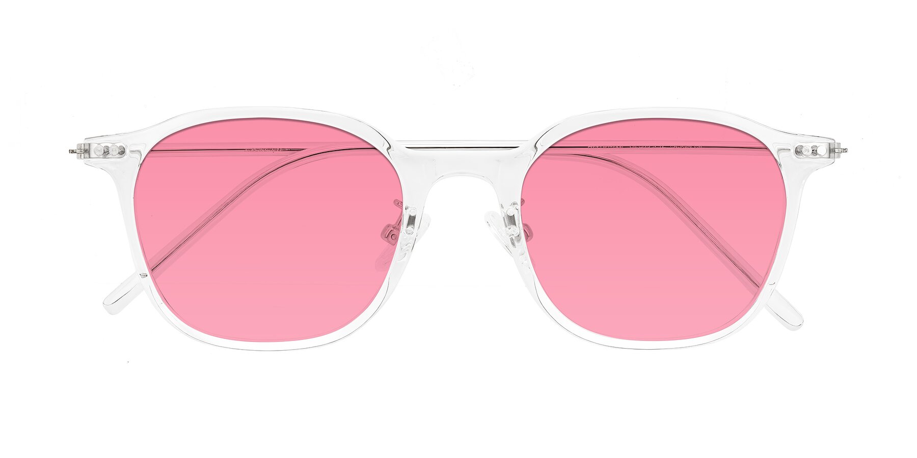 Folded Front of Bicknell in Clear with Pink Tinted Lenses