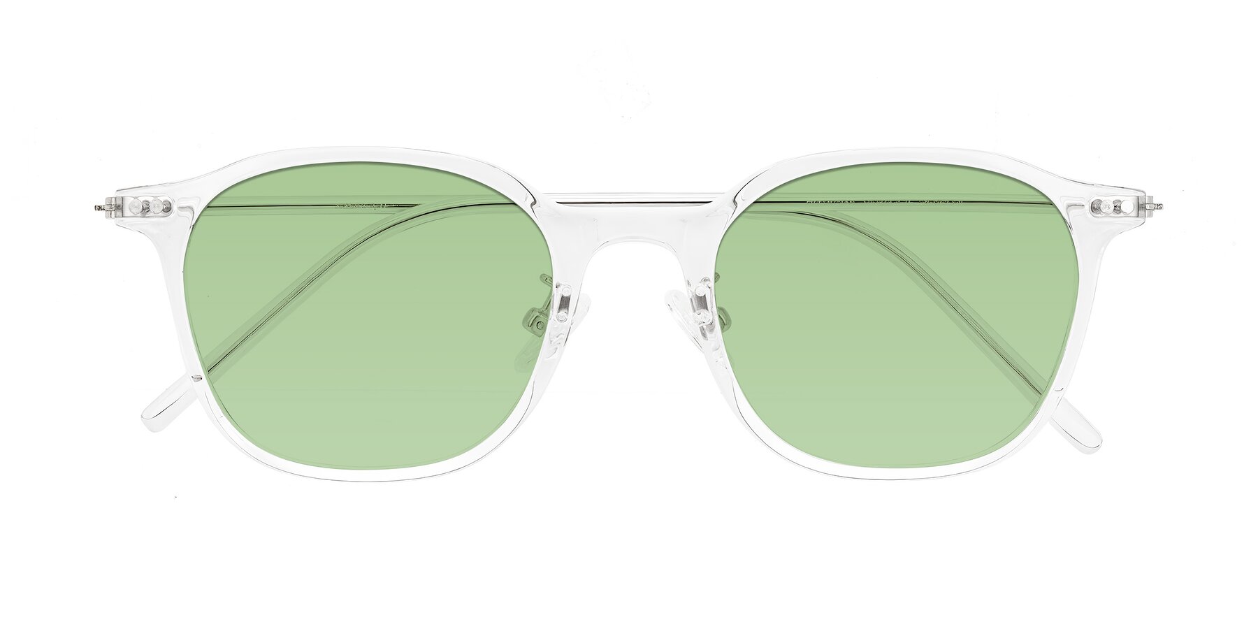 Folded Front of Bicknell in Clear with Medium Green Tinted Lenses