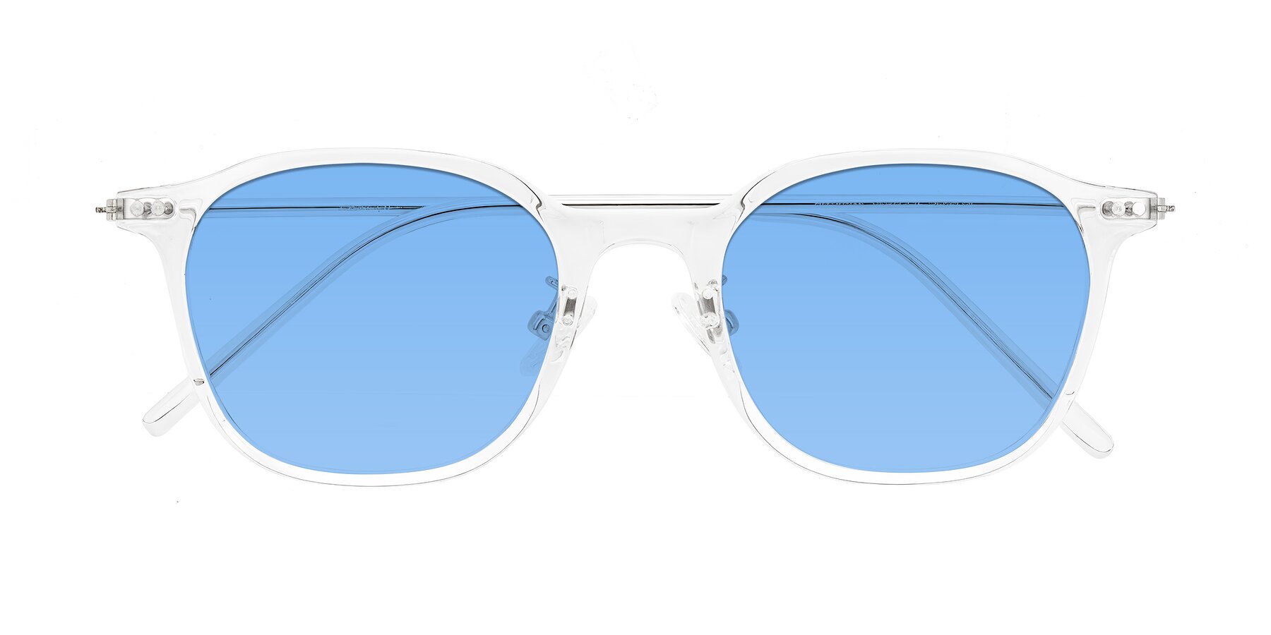 Folded Front of Bicknell in Clear with Medium Blue Tinted Lenses