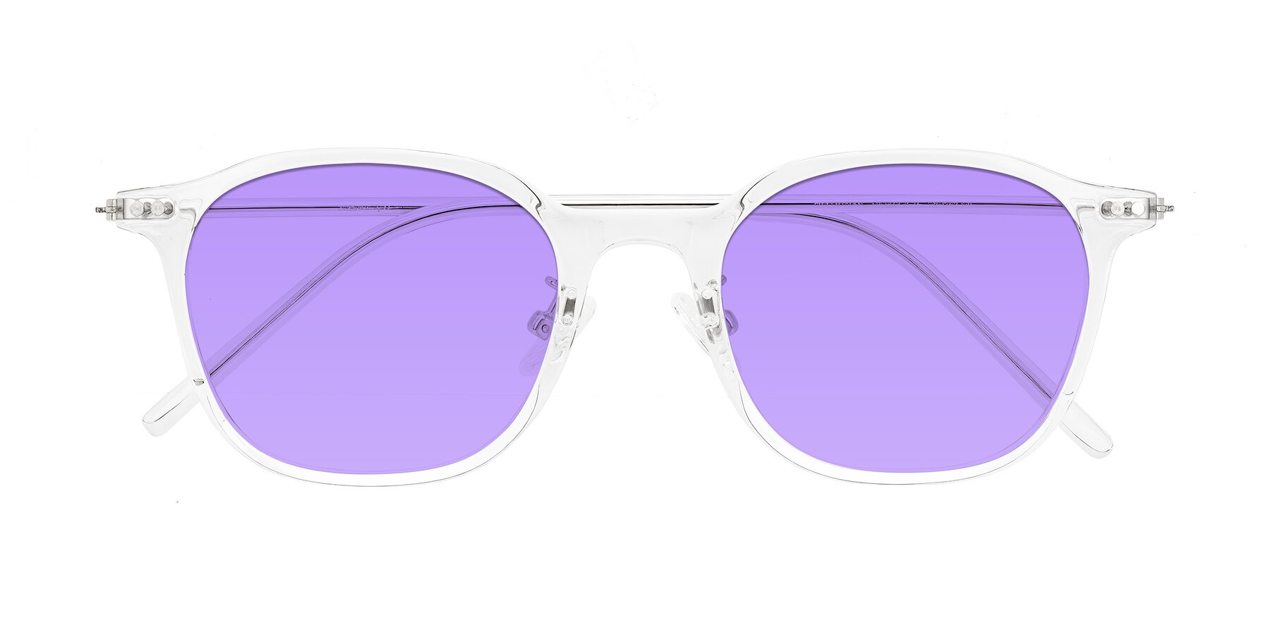 Folded Front of Bicknell in Clear with Medium Purple Tinted Lenses