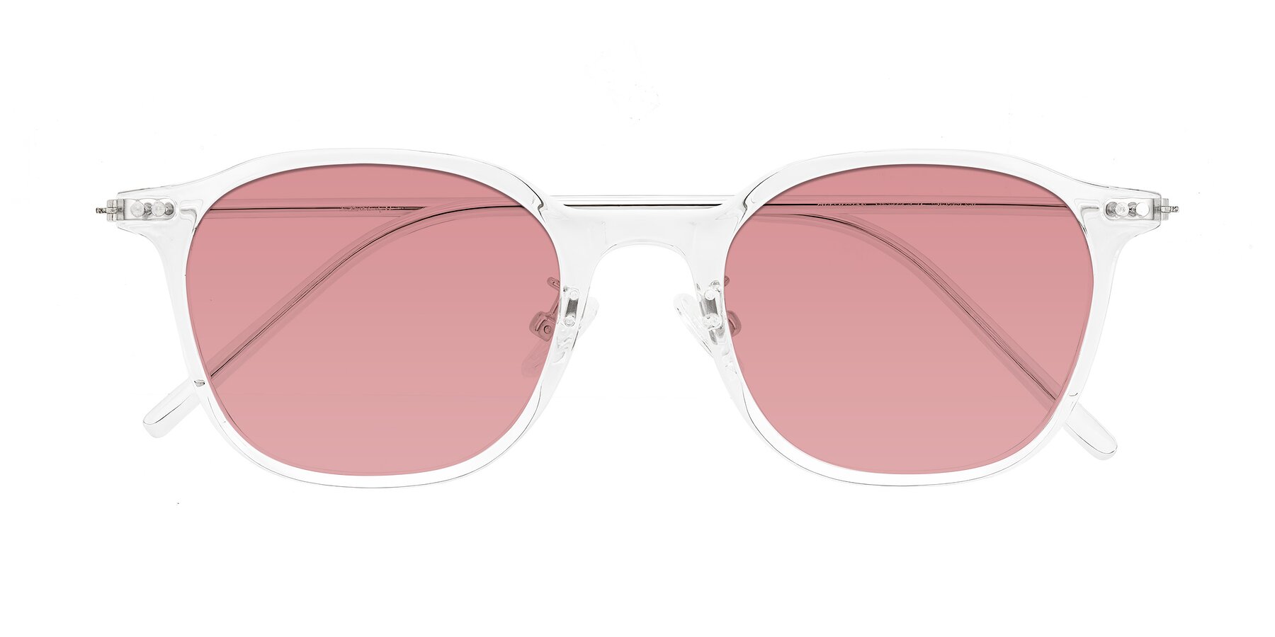 Folded Front of Bicknell in Clear with Medium Garnet Tinted Lenses