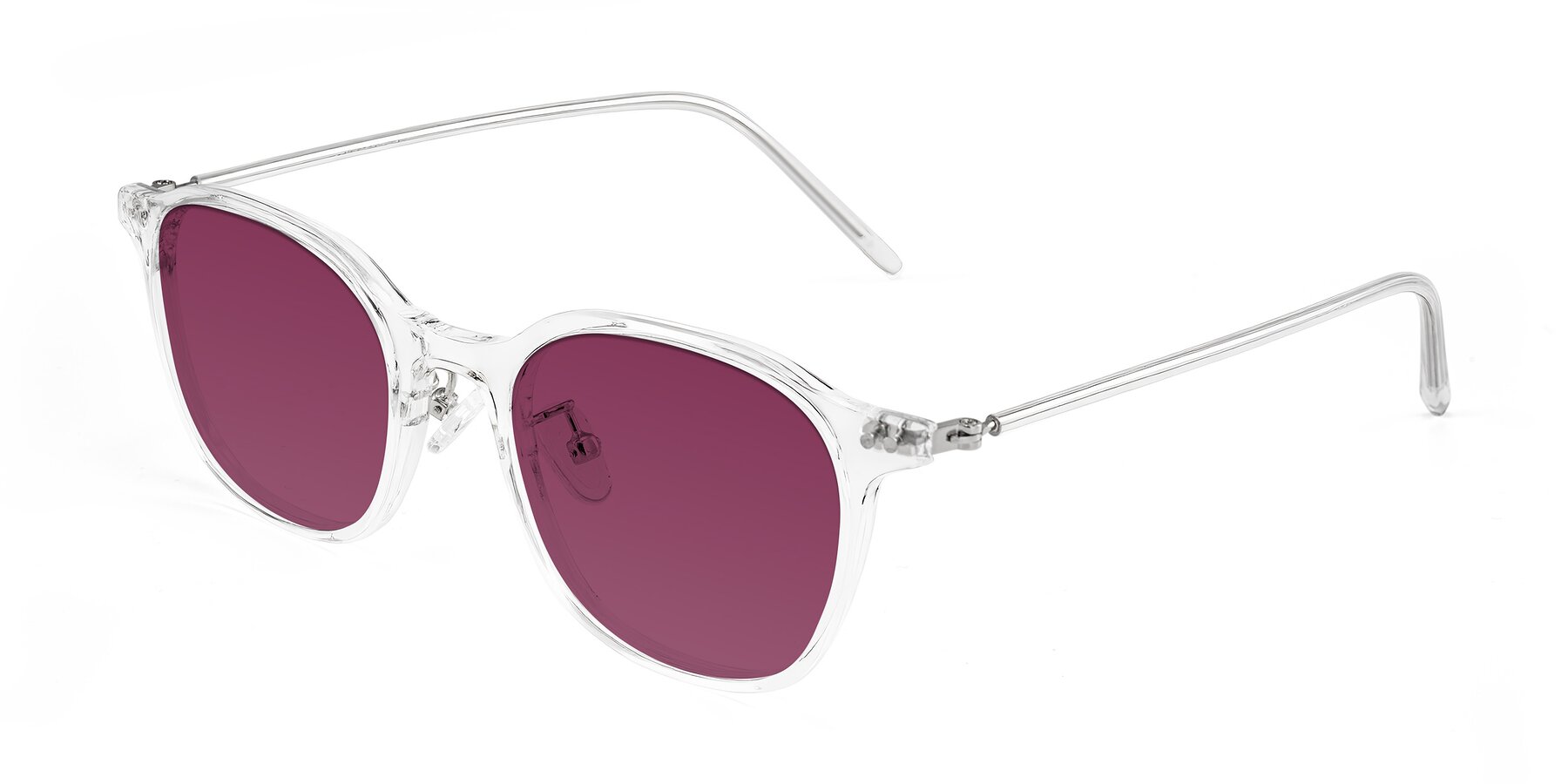 Angle of Bicknell in Clear with Wine Tinted Lenses