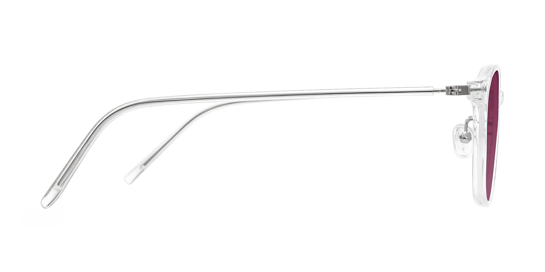 Side of Bicknell in Clear with Wine Tinted Lenses