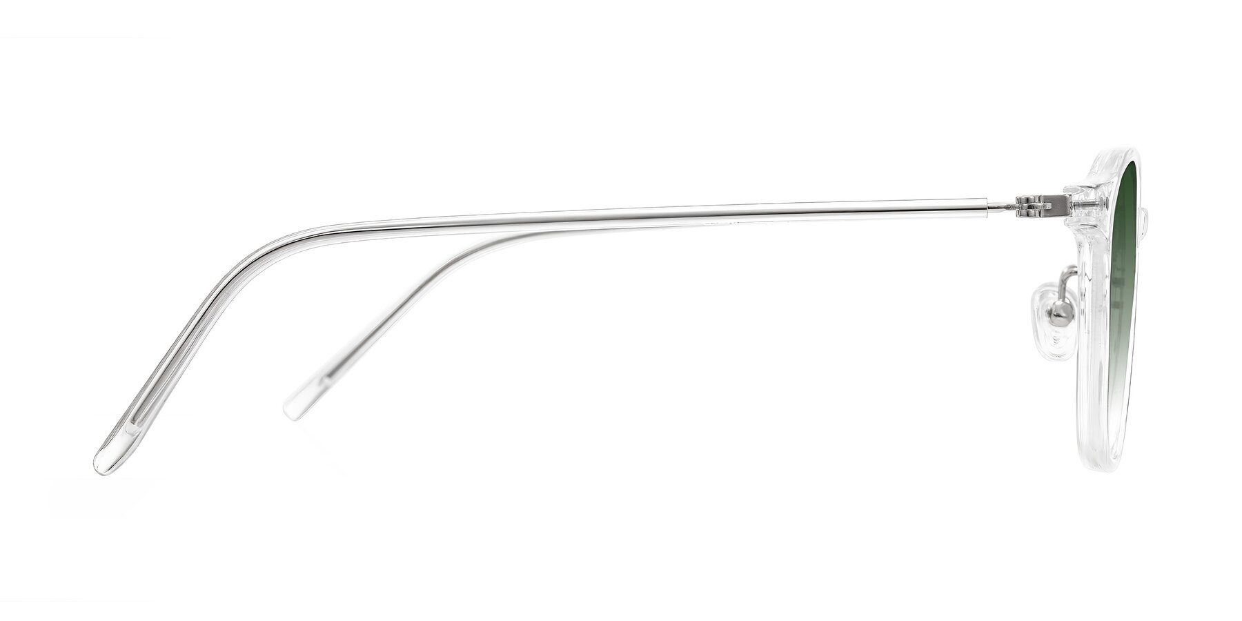 Side of Bicknell in Clear with Green Gradient Lenses