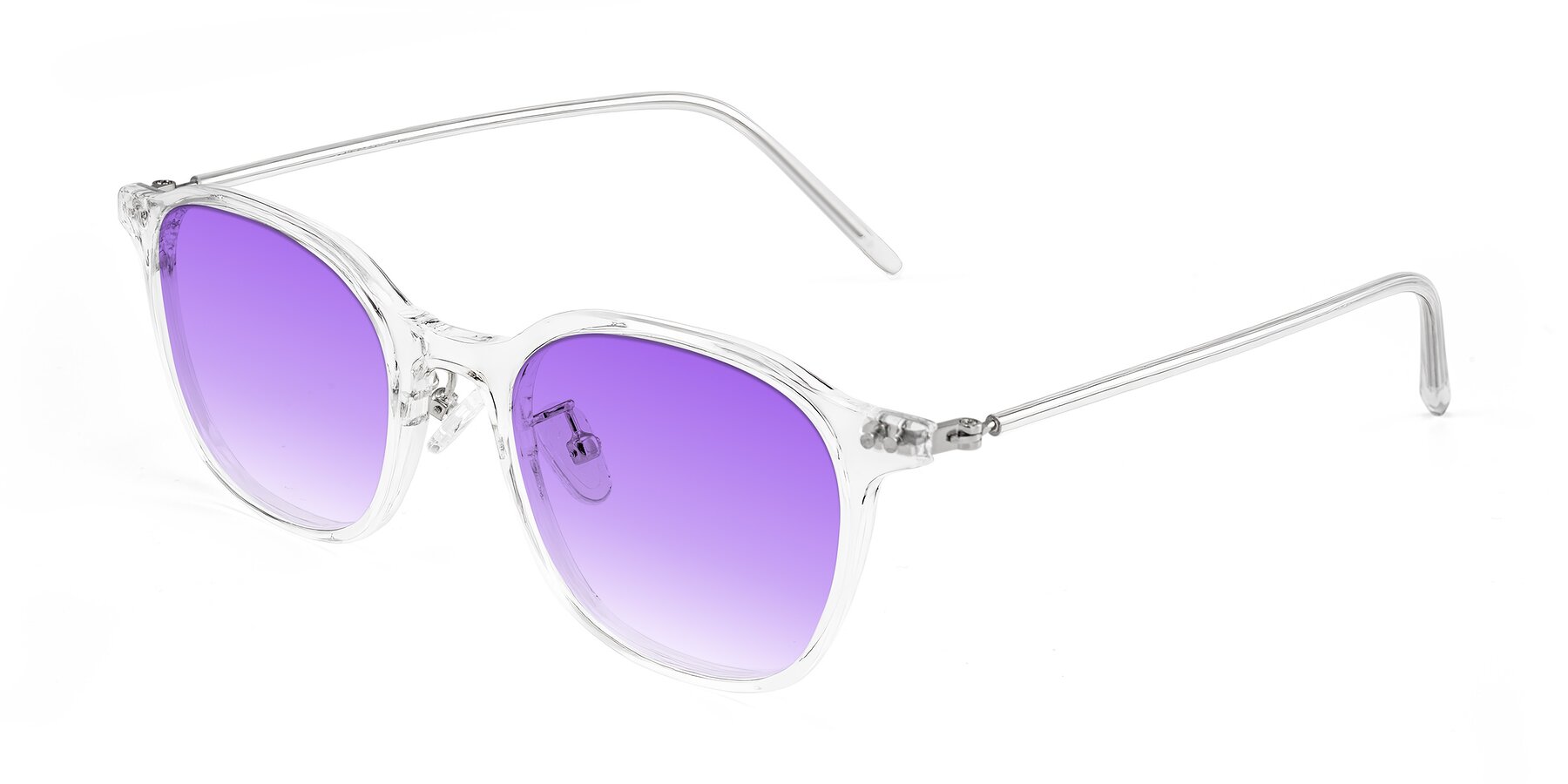 Angle of Bicknell in Clear with Purple Gradient Lenses