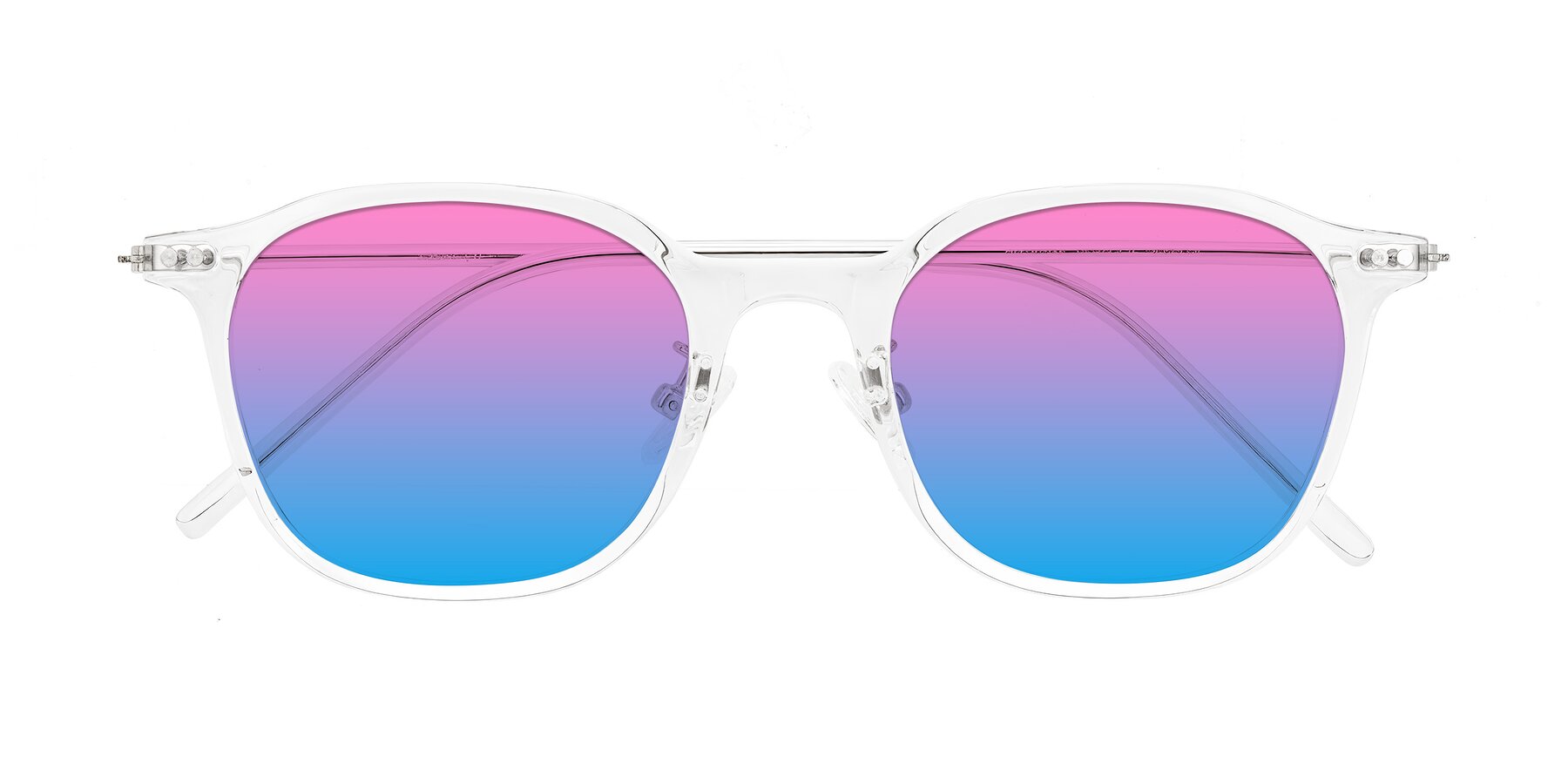 Folded Front of Bicknell in Clear with Pink / Blue Gradient Lenses