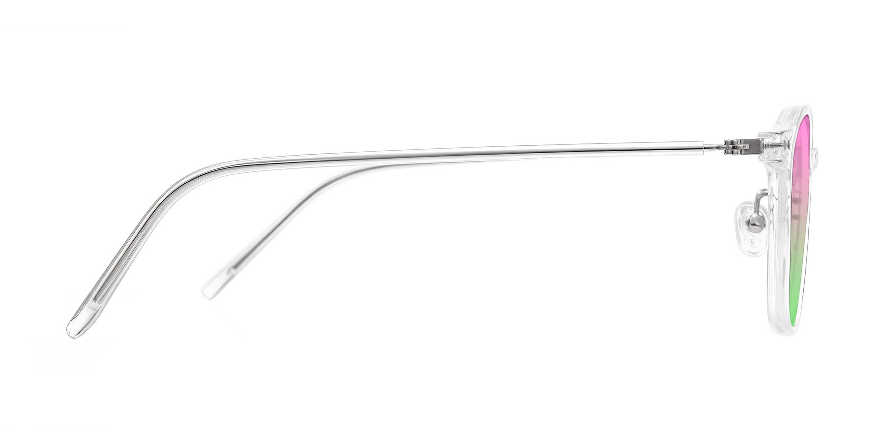 Side of Bicknell in Clear with Pink / Green Gradient Lenses