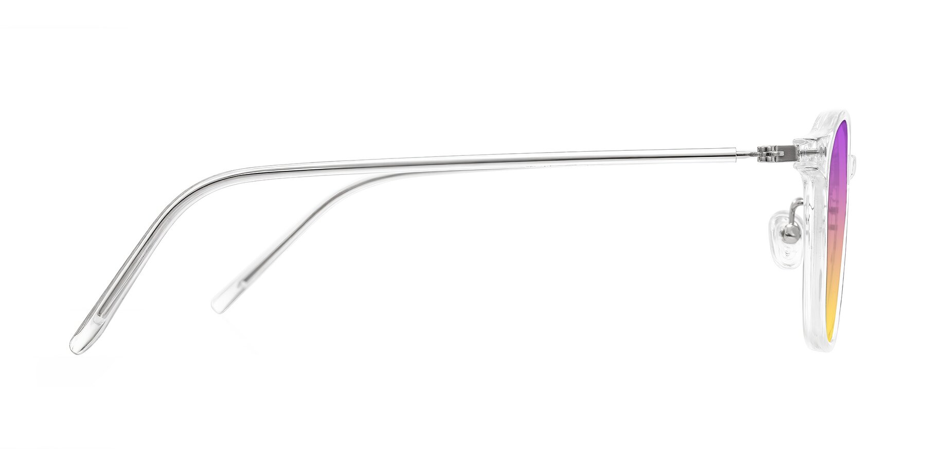 Side of Bicknell in Clear with Purple / Yellow Gradient Lenses