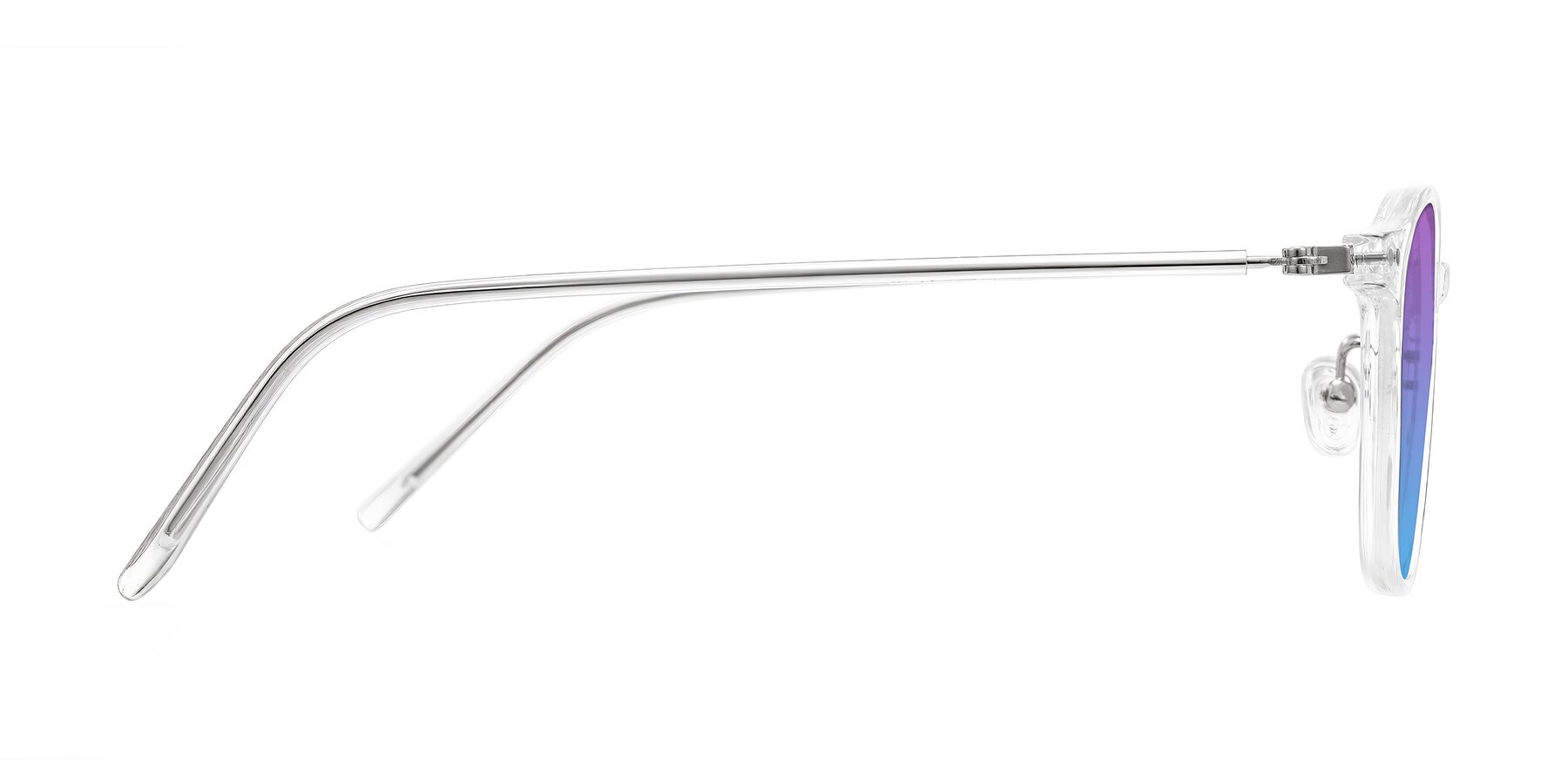 Side of Bicknell in Clear with Purple / Blue Gradient Lenses