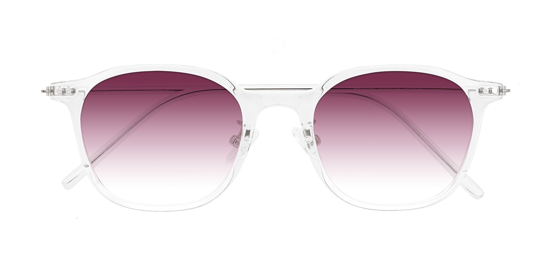 Folded Front of Bicknell in Clear with Wine Gradient Lenses