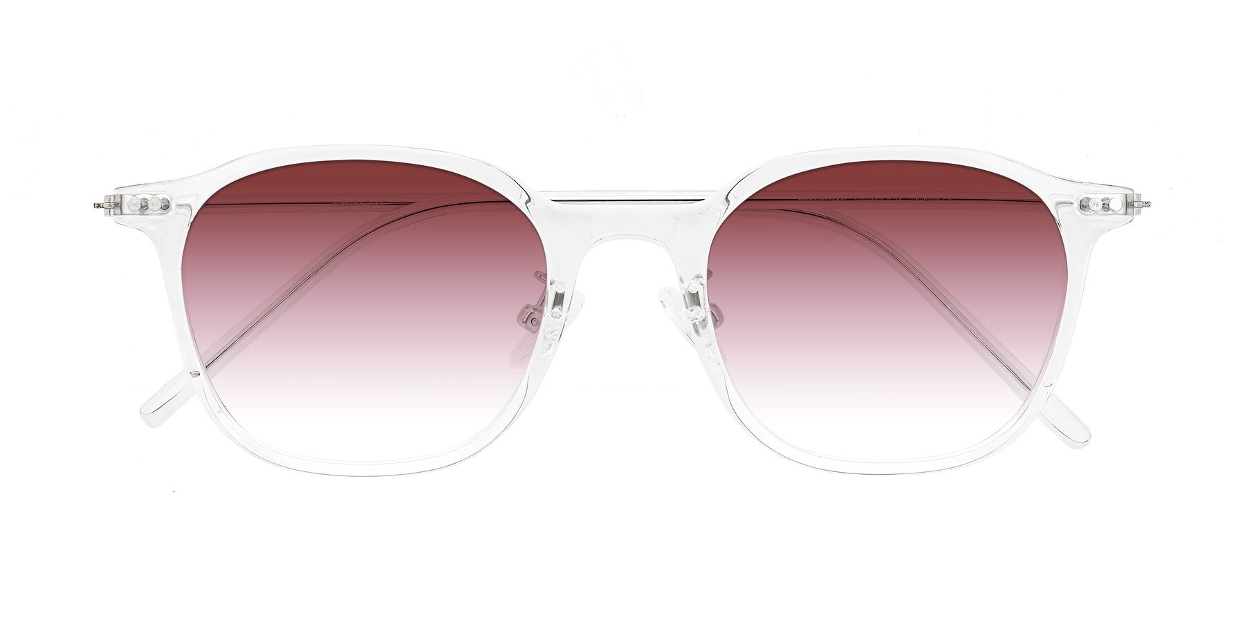 Folded Front of Bicknell in Clear with Garnet Gradient Lenses