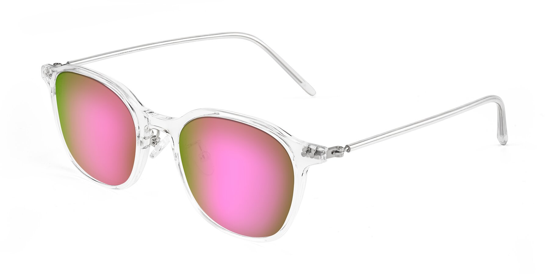 Angle of Bicknell in Clear with Pink Mirrored Lenses