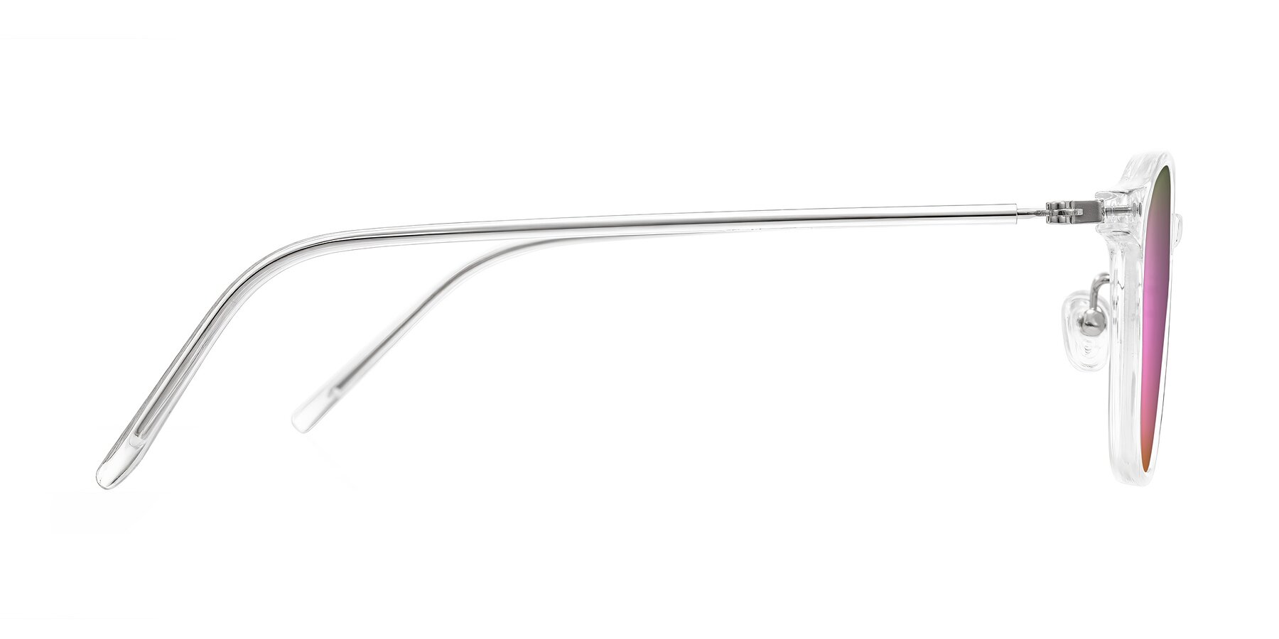 Side of Bicknell in Clear with Pink Mirrored Lenses