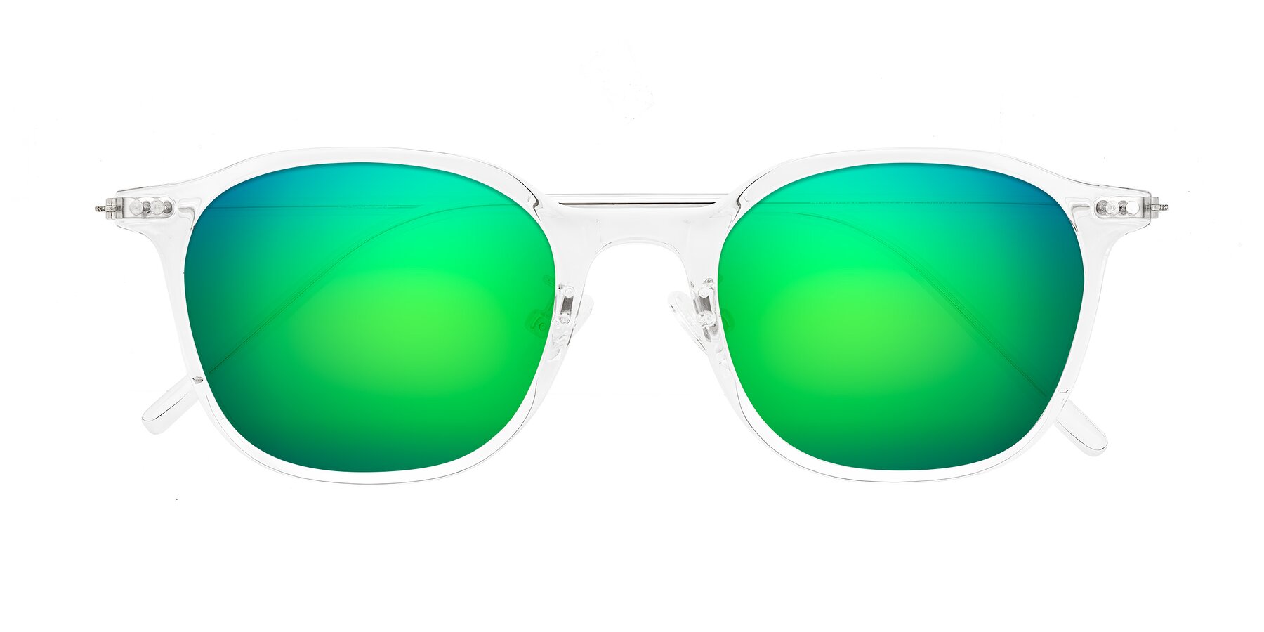 Folded Front of Bicknell in Clear with Green Mirrored Lenses