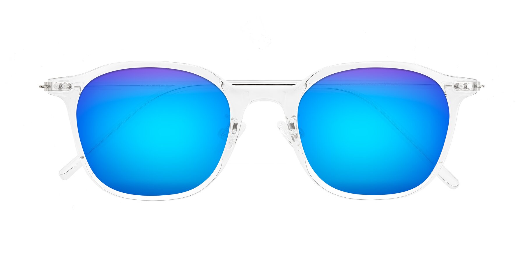 Folded Front of Bicknell in Clear with Blue Mirrored Lenses