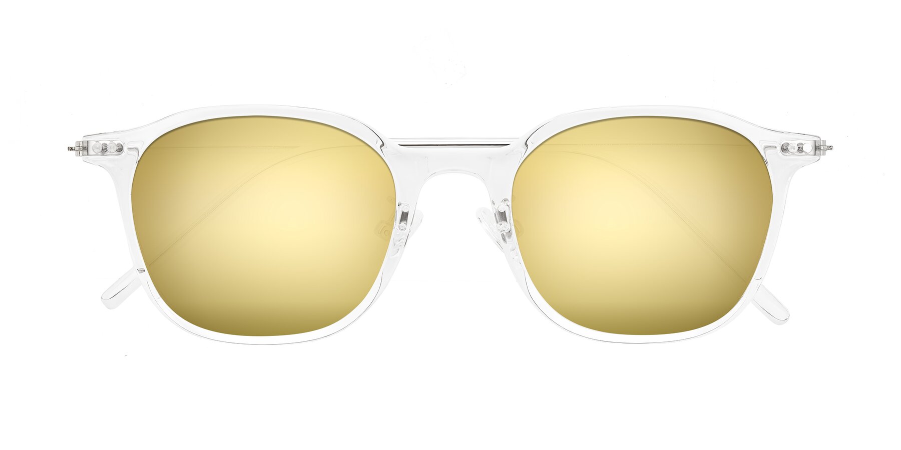 Folded Front of Bicknell in Clear with Gold Mirrored Lenses