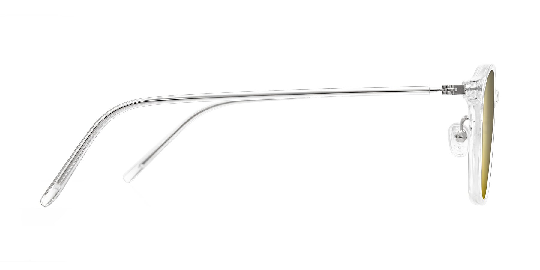 Side of Bicknell in Clear with Gold Mirrored Lenses