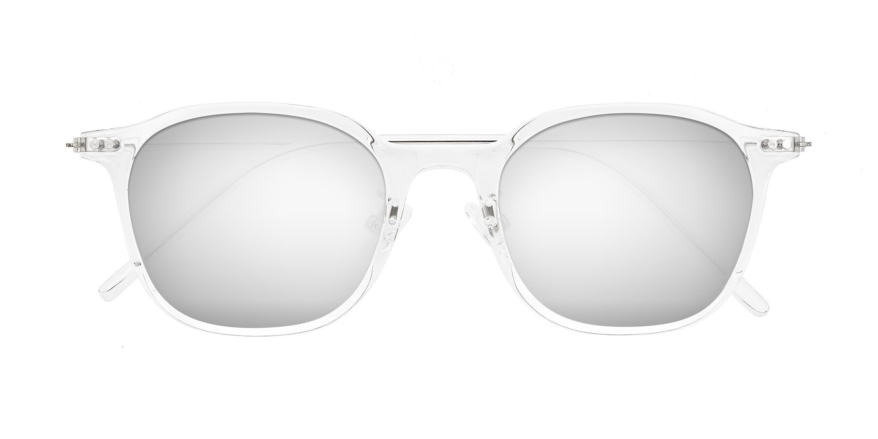 Folded Front of Bicknell in Clear with Silver Mirrored Lenses