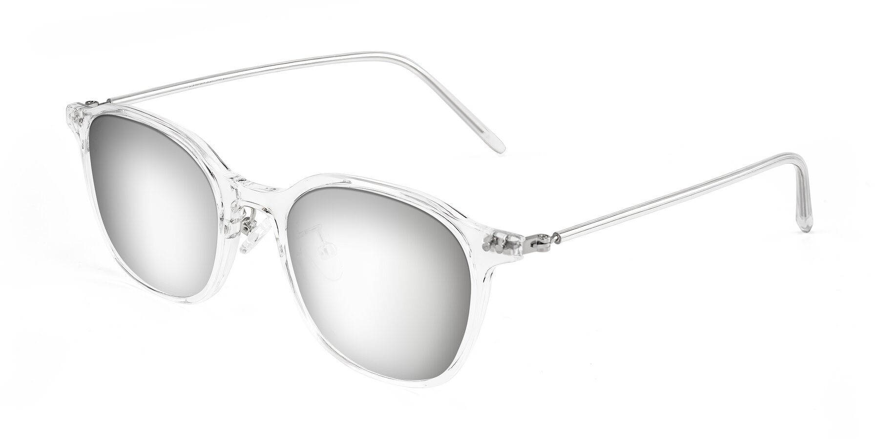 Angle of Bicknell in Clear with Silver Mirrored Lenses