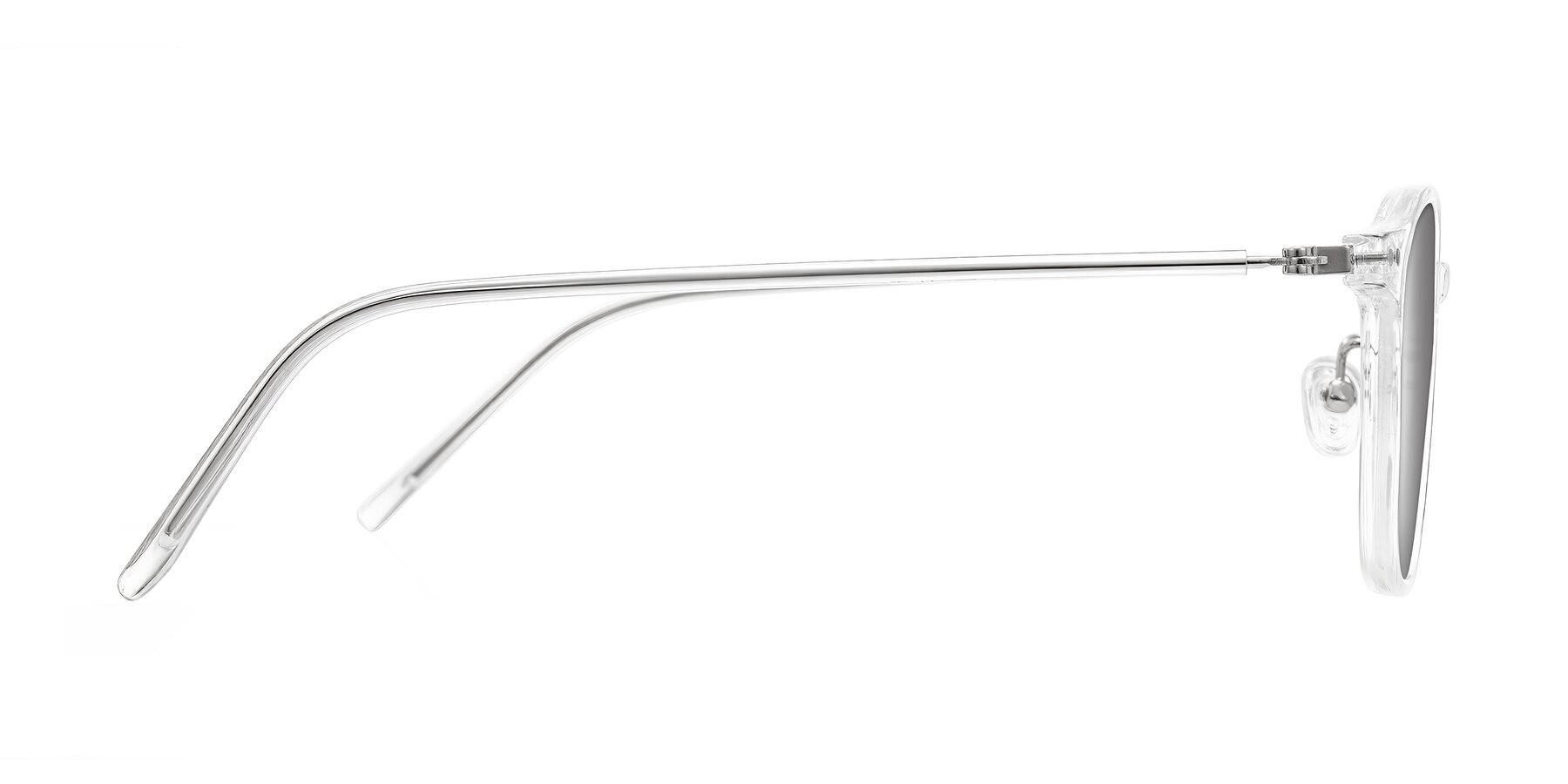 Side of Bicknell in Clear with Silver Mirrored Lenses