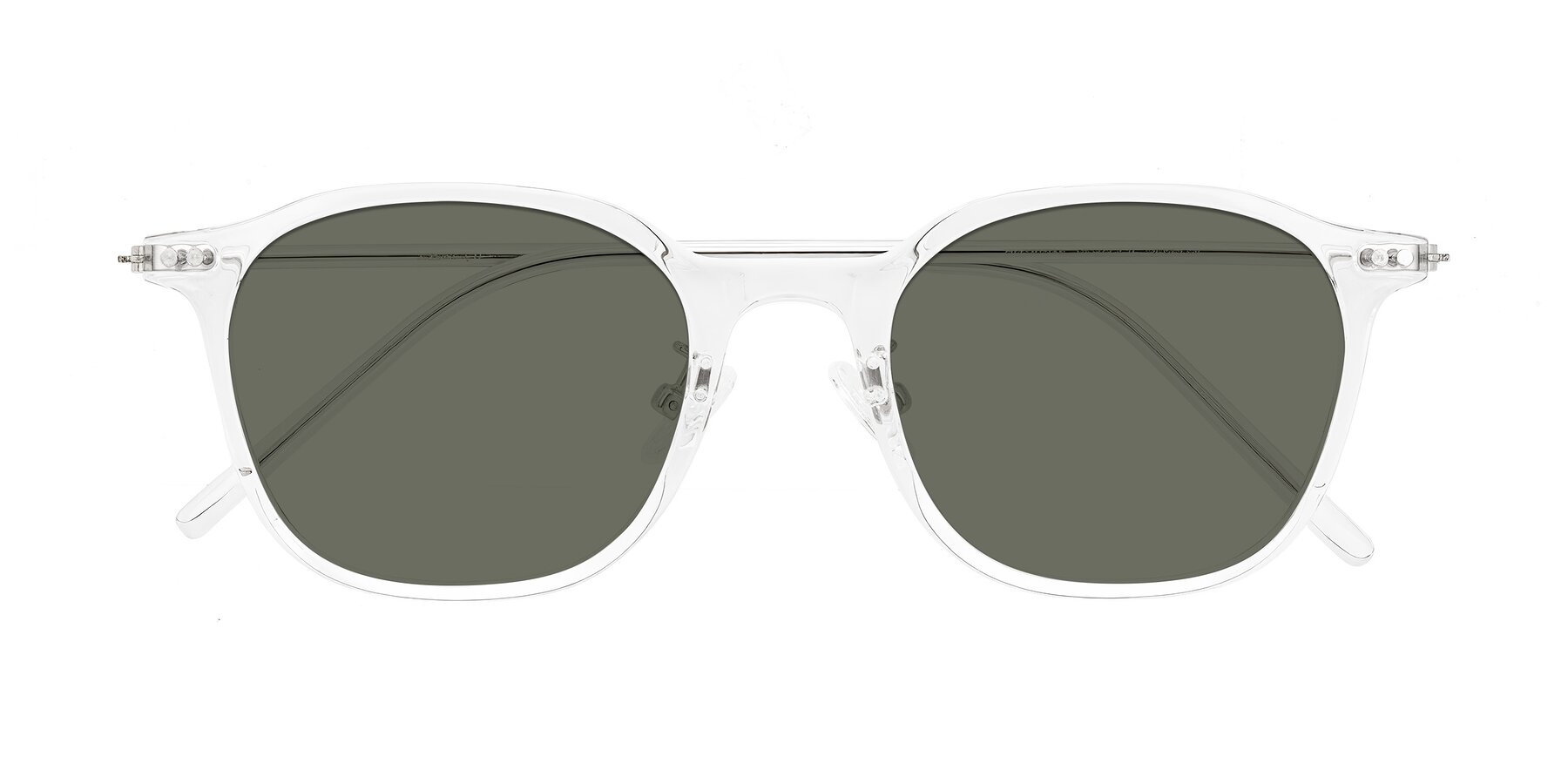 Folded Front of Bicknell in Clear with Gray Polarized Lenses