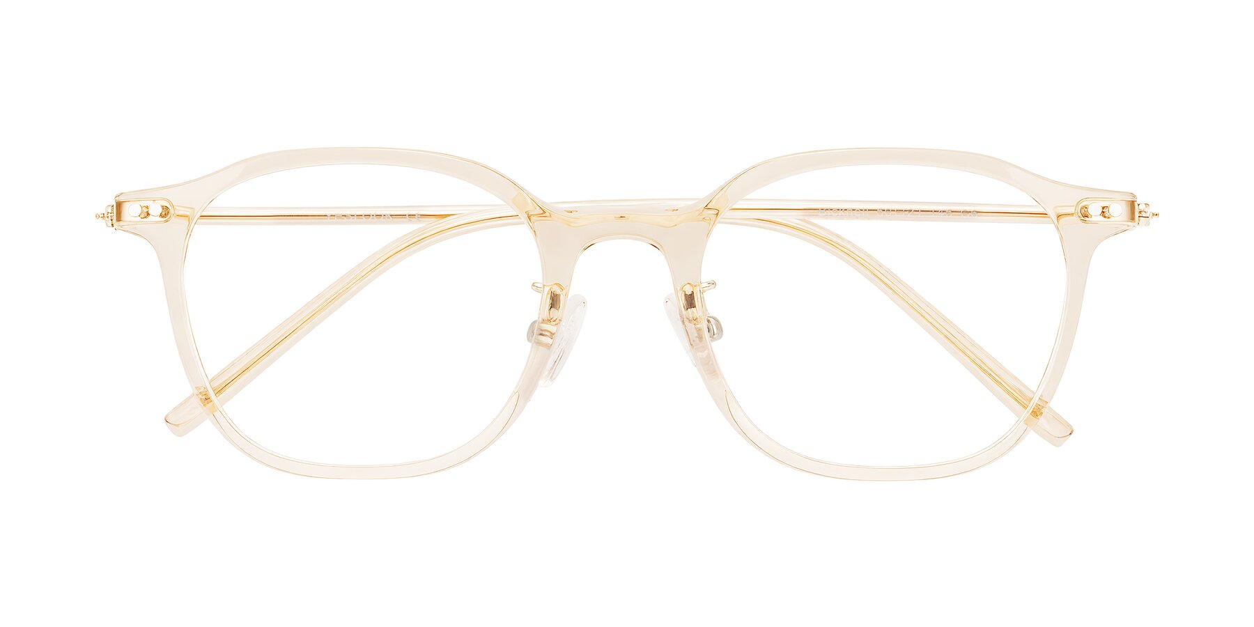 Folded Front of Bicknell in Light Orange with Clear Eyeglass Lenses