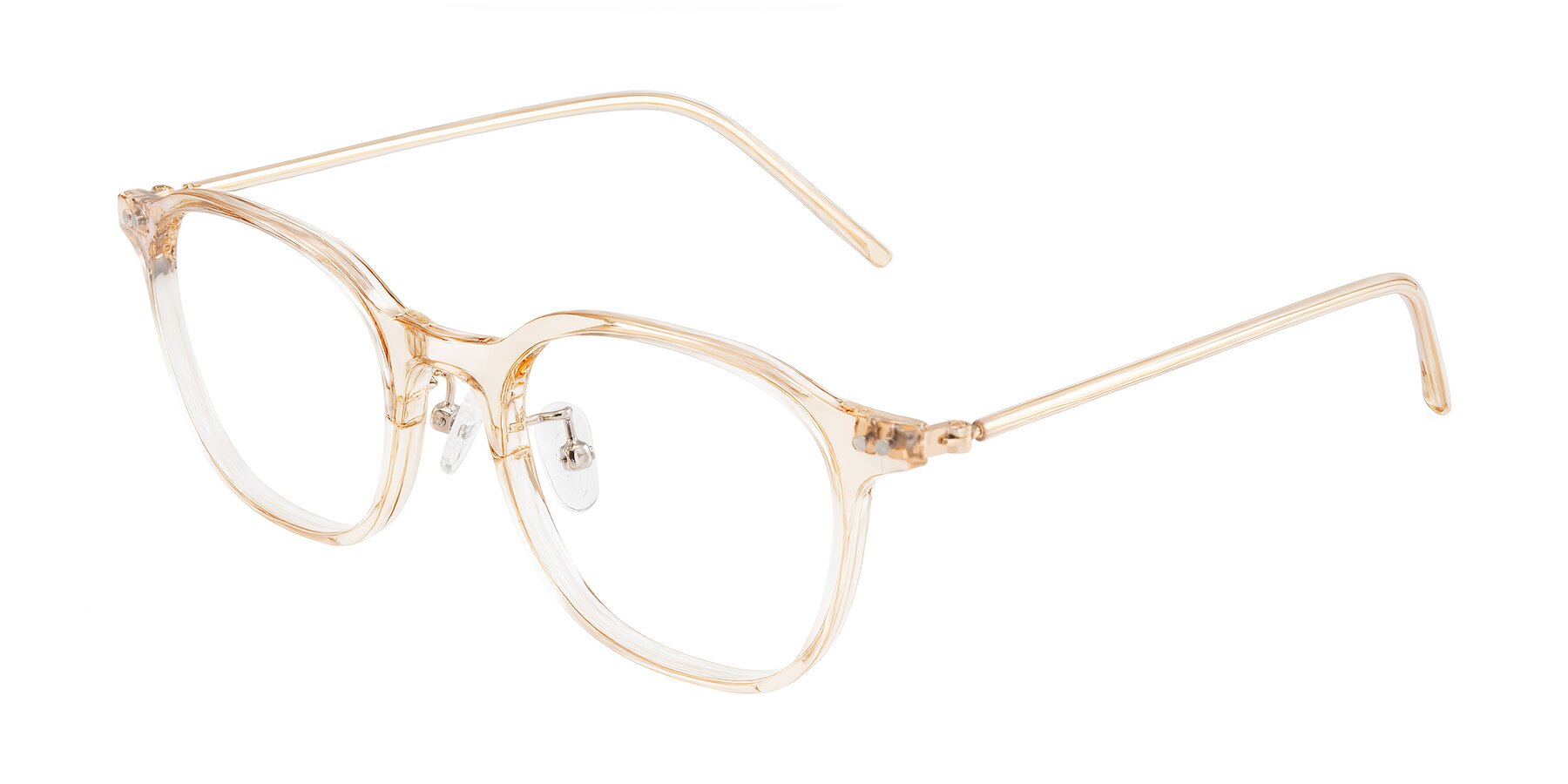 Angle of Bicknell in Light Orange with Clear Eyeglass Lenses