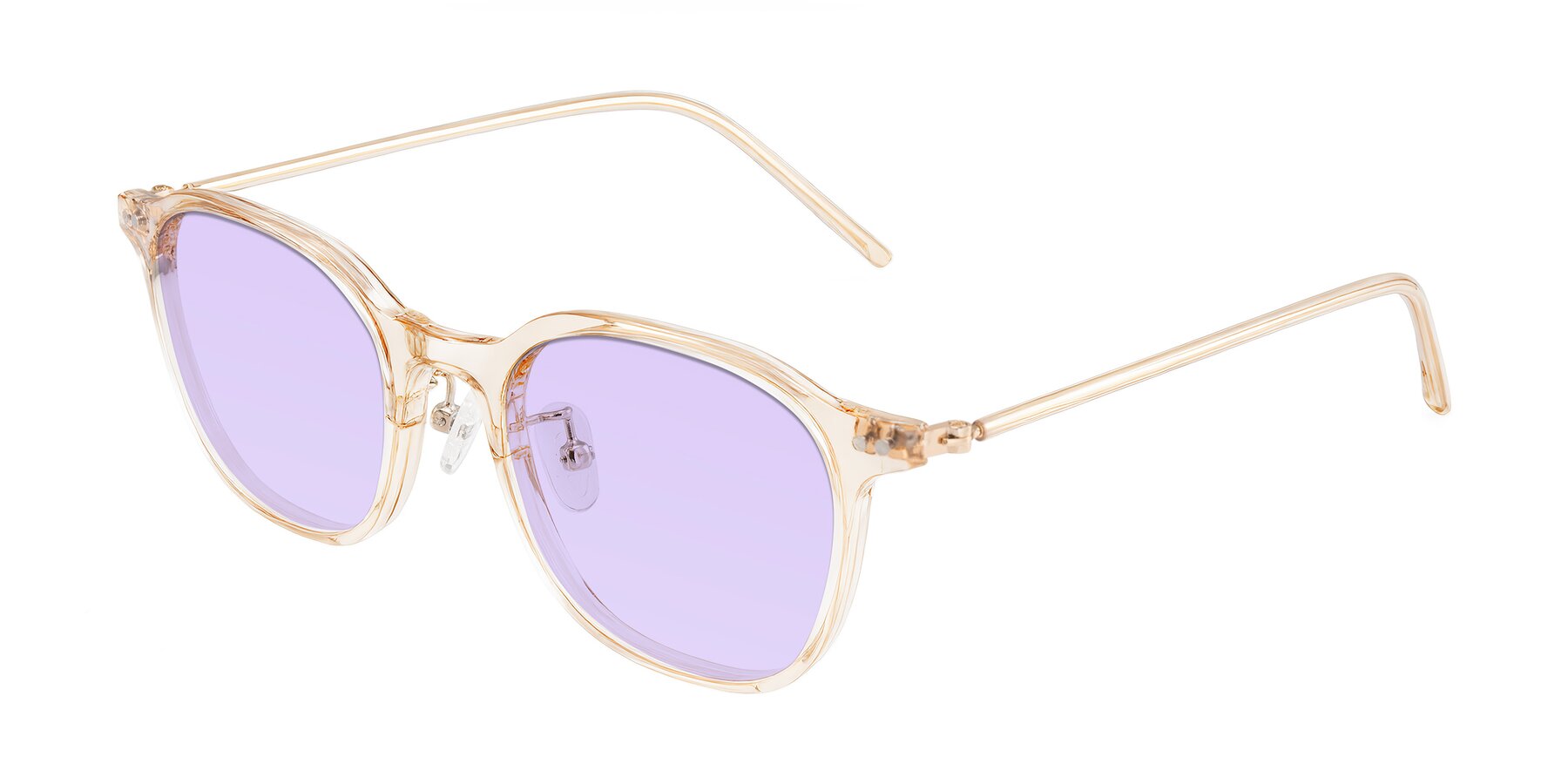 Angle of Bicknell in Light Orange with Light Purple Tinted Lenses