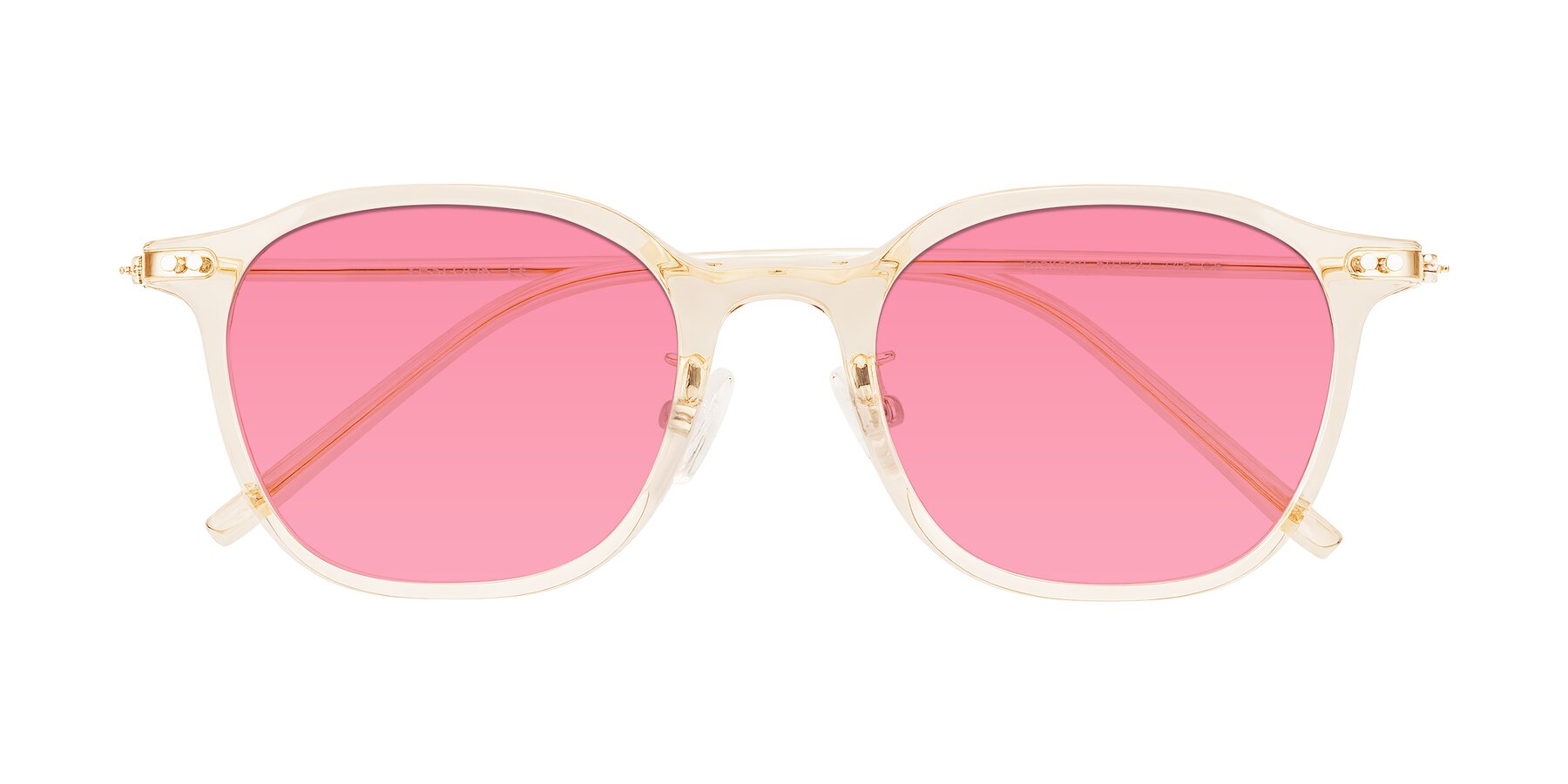 Folded Front of Bicknell in Light Orange with Pink Tinted Lenses