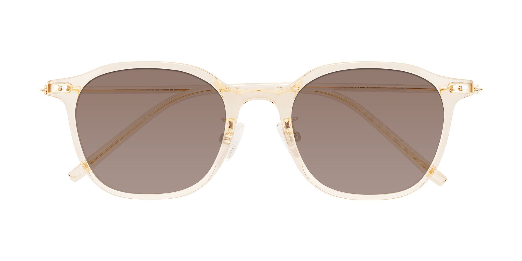 Folded Front of Bicknell in Light Orange with Medium Brown Tinted Lenses