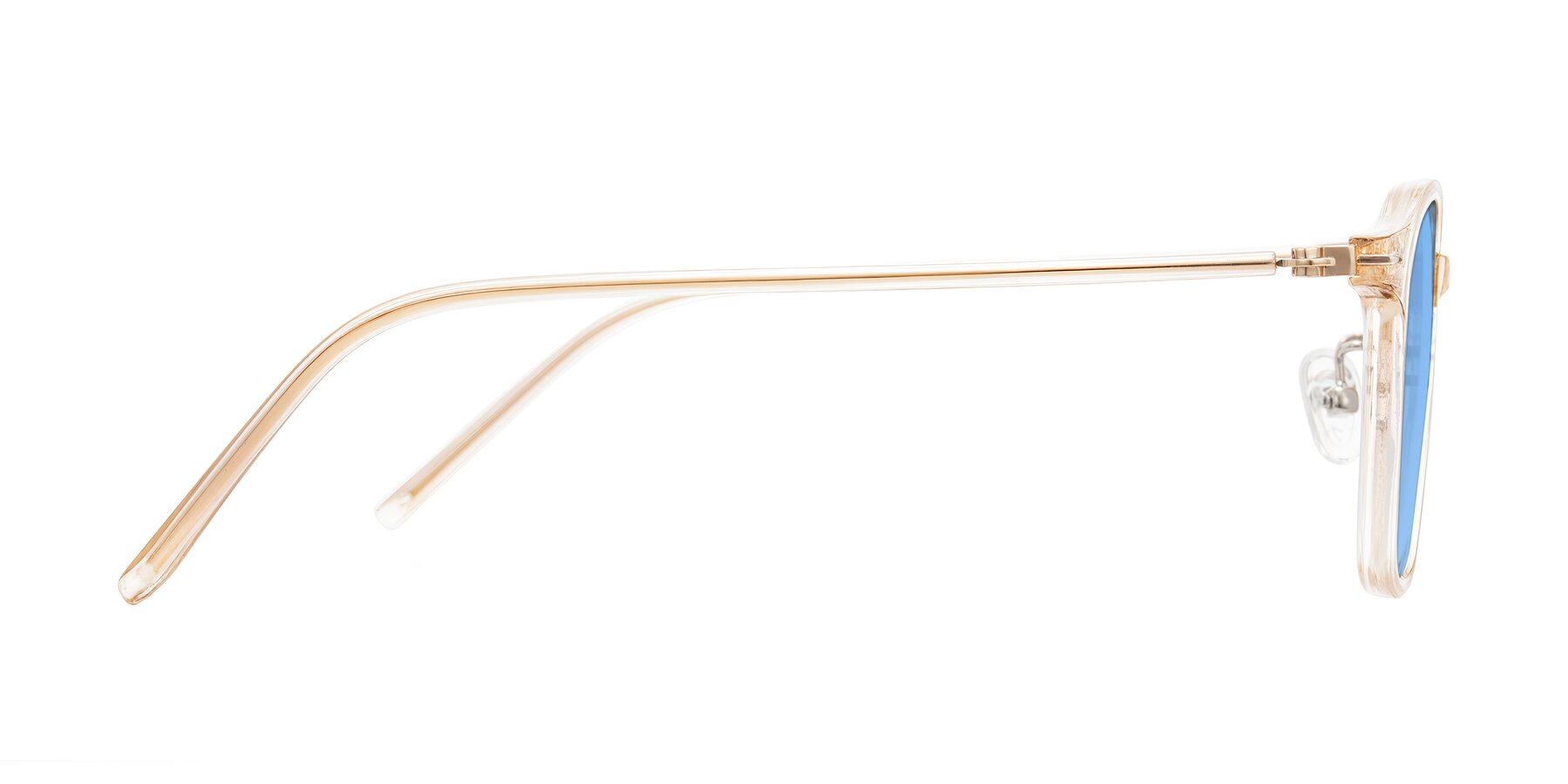 Side of Bicknell in Light Orange with Medium Blue Tinted Lenses