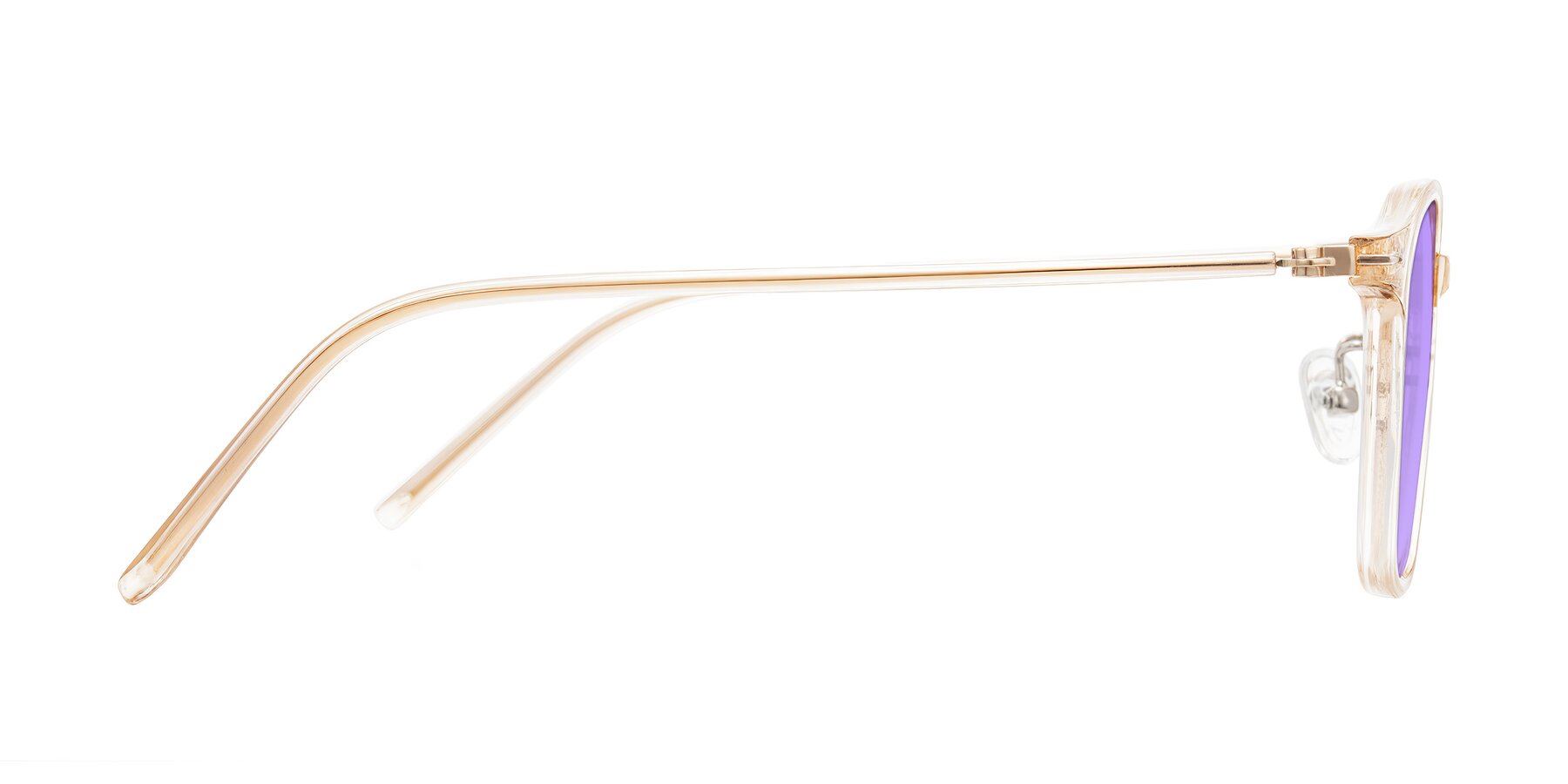 Side of Bicknell in Light Orange with Medium Purple Tinted Lenses