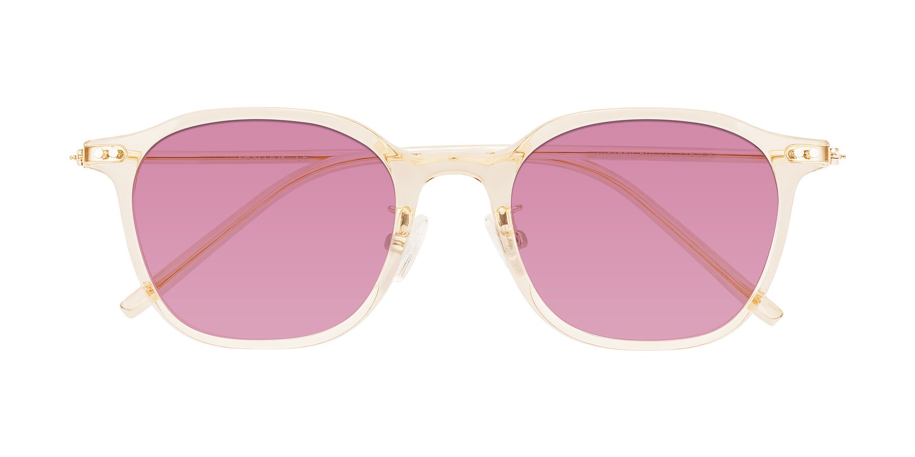 Folded Front of Bicknell in Light Orange with Medium Wine Tinted Lenses