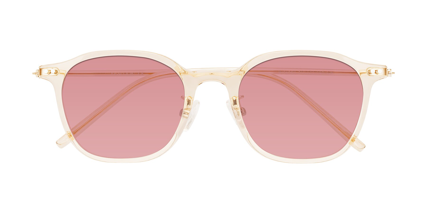 Folded Front of Bicknell in Light Orange with Medium Garnet Tinted Lenses