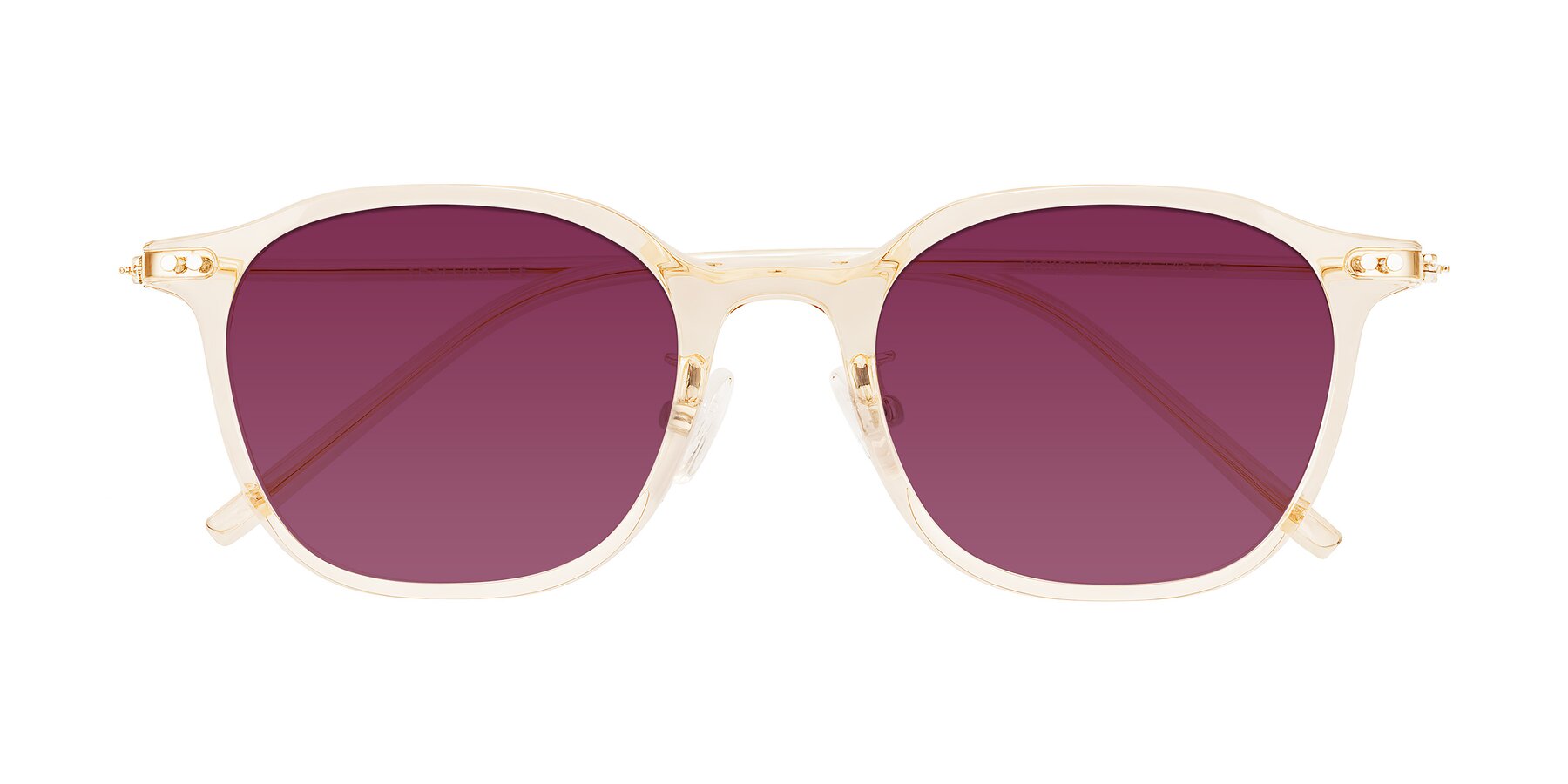 Folded Front of Bicknell in Light Orange with Wine Tinted Lenses